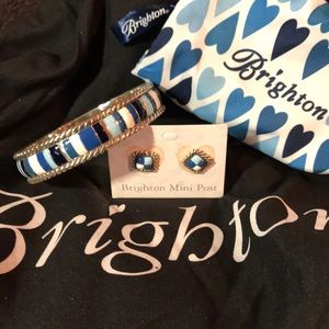 Brighton Cabana Blues Bangle & Post Earrings NWOT
